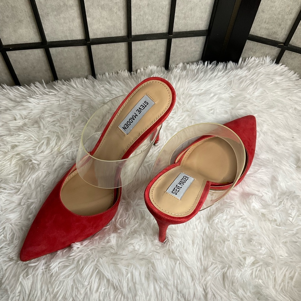 Steve Madden Suede and Vinyl Mule